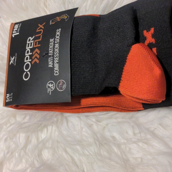 1 pair Copper flux anti fatigue compression socks  men 6-9 women's 5-10 s/m - Picture 6 of 6